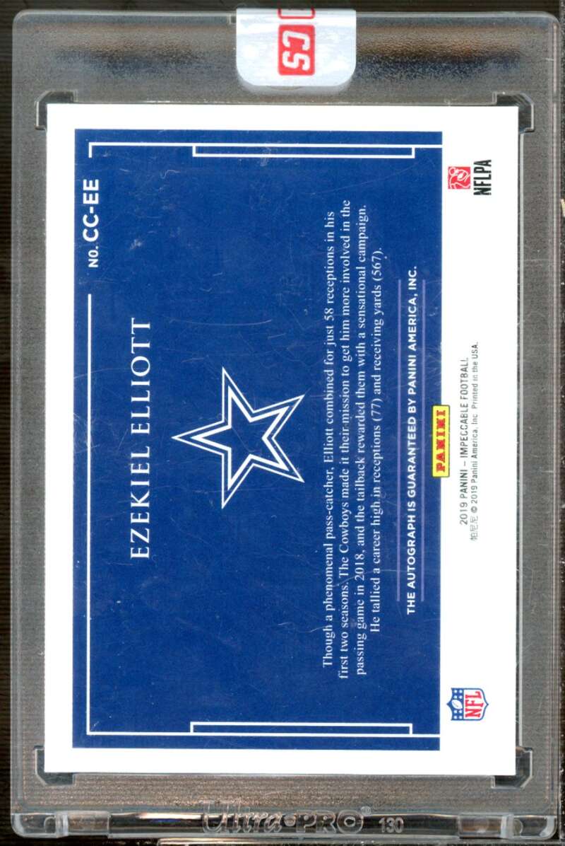 Ezekiel Elliott 2019 Panini Impeccable Canvas Creations Autographs Silver #8  Image 2