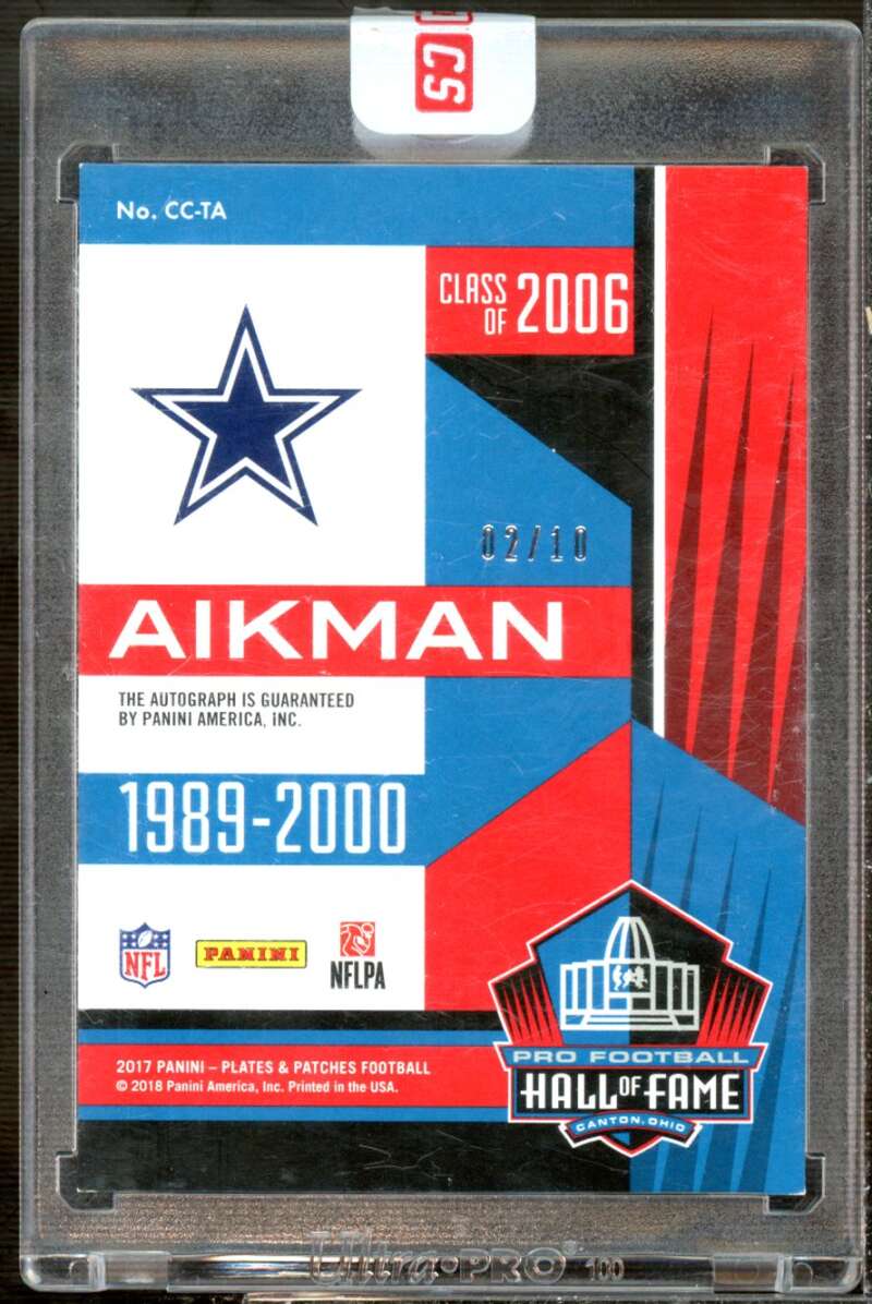 Troy Aikman Card 2017 Panini Plates and Patches Canton Calligraphy #19  Image 2