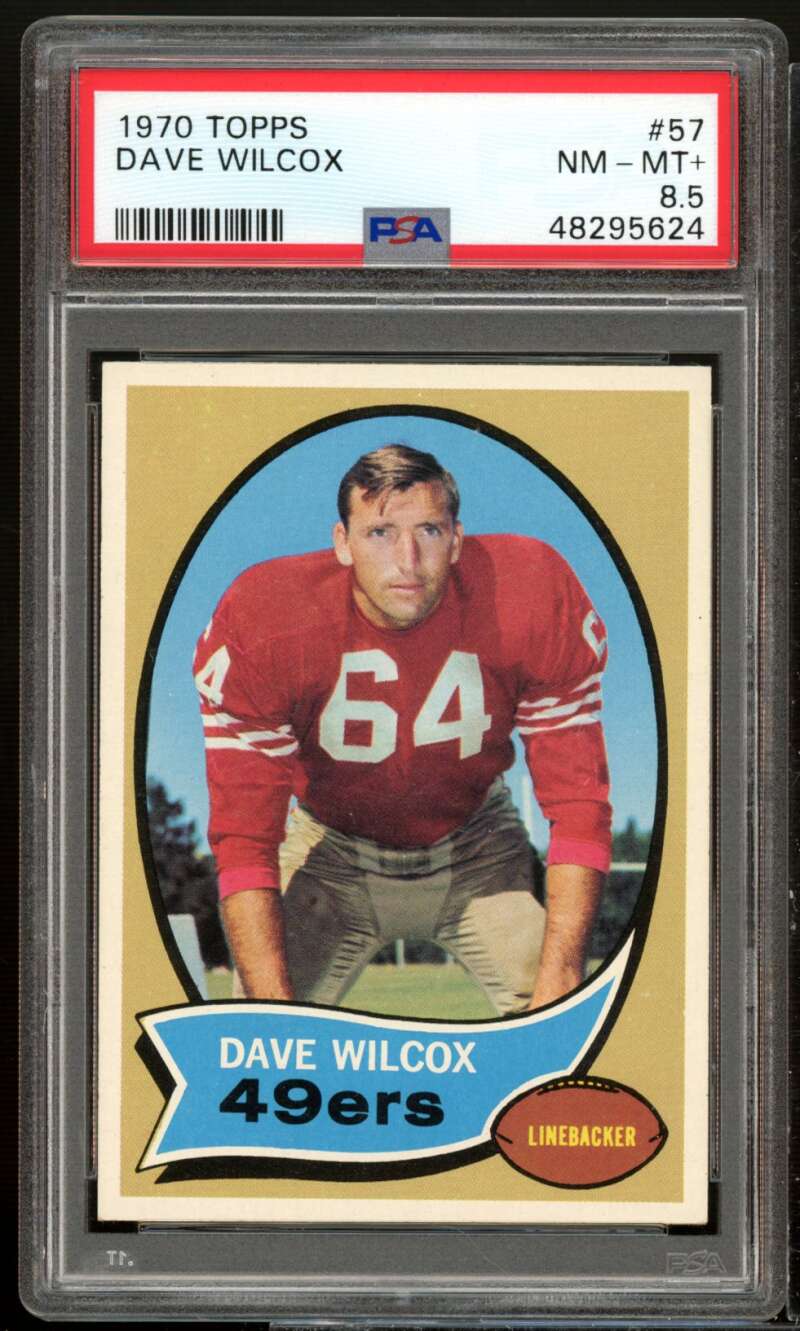 Dave Wilcox Card 1970 Topps #57 PSA 8.5 Image 1