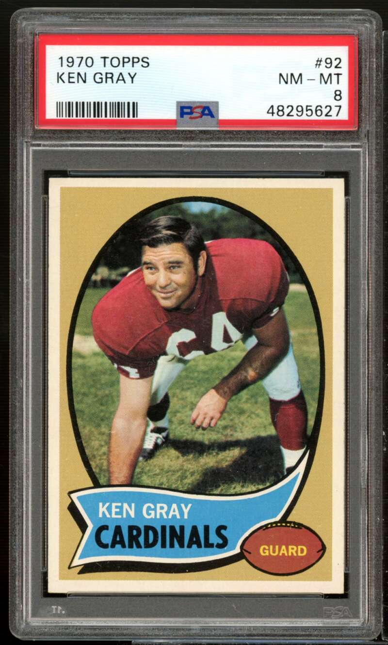 Ken Gray Card 1970 Topps #92 PSA 8 Image 1