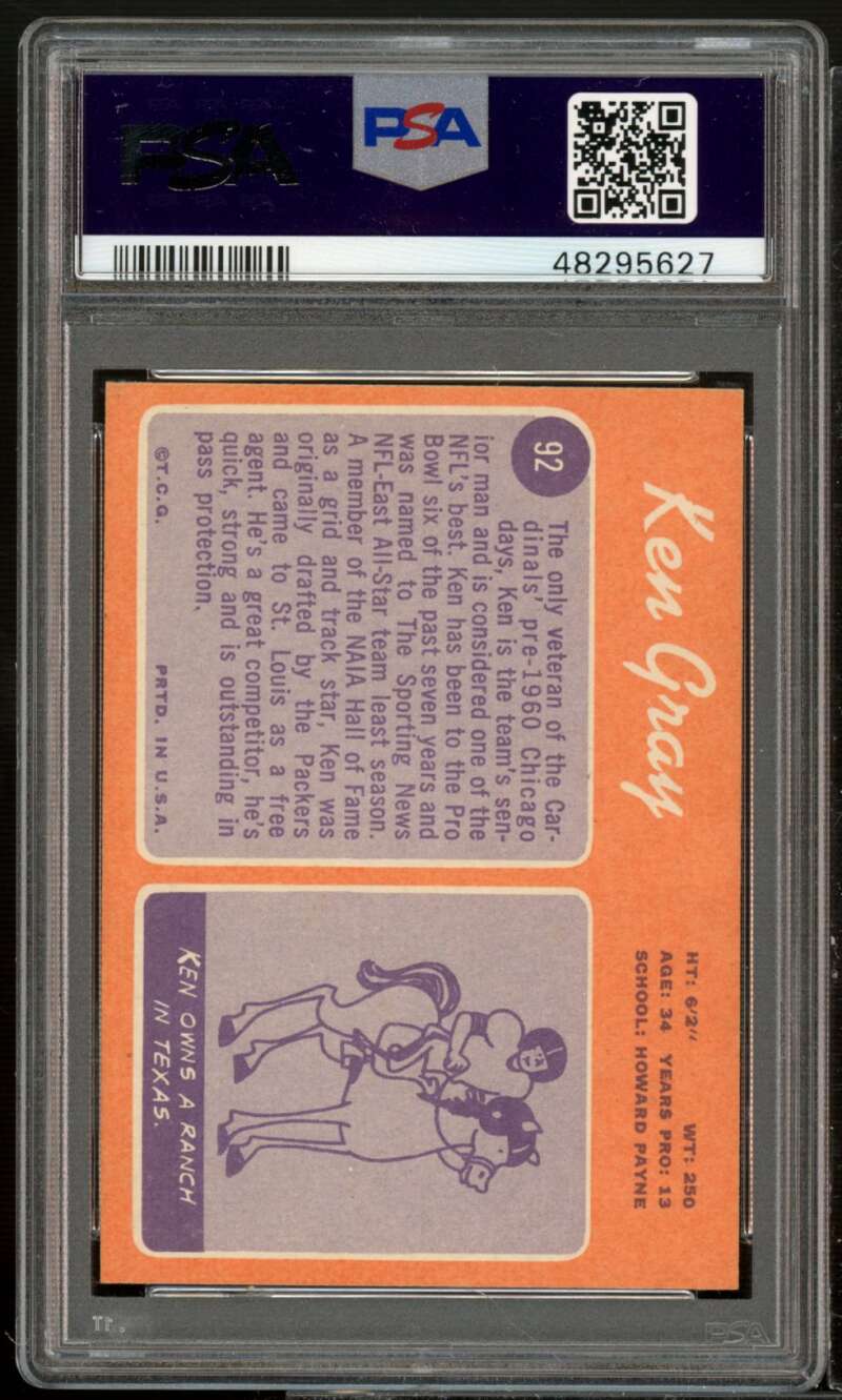 Ken Gray Card 1970 Topps #92 PSA 8 Image 2