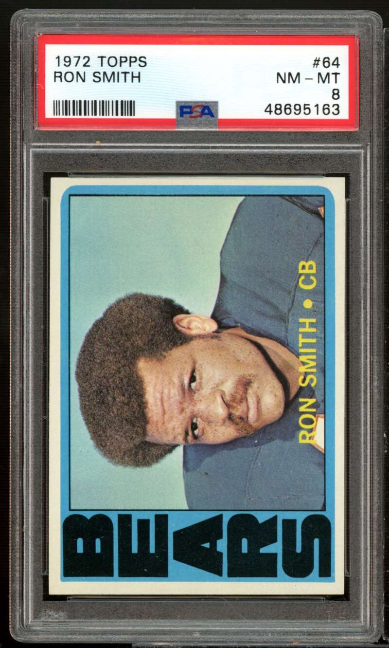 Ron Smith Card 1972 Topps #64 PSA 8 Image 1