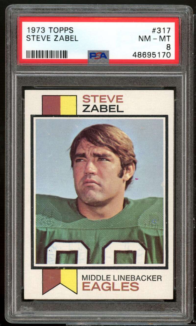 Steve Zabel Card 1973 Topps #317 PSA 8 Image 1