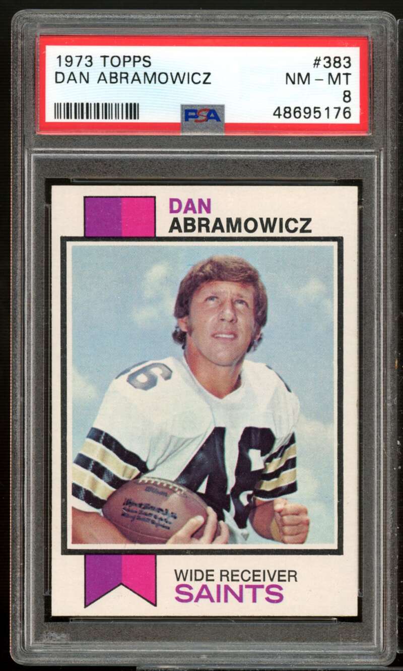 Dan Abramowicz Card 1973 Topps #383 PSA 8 Image 1