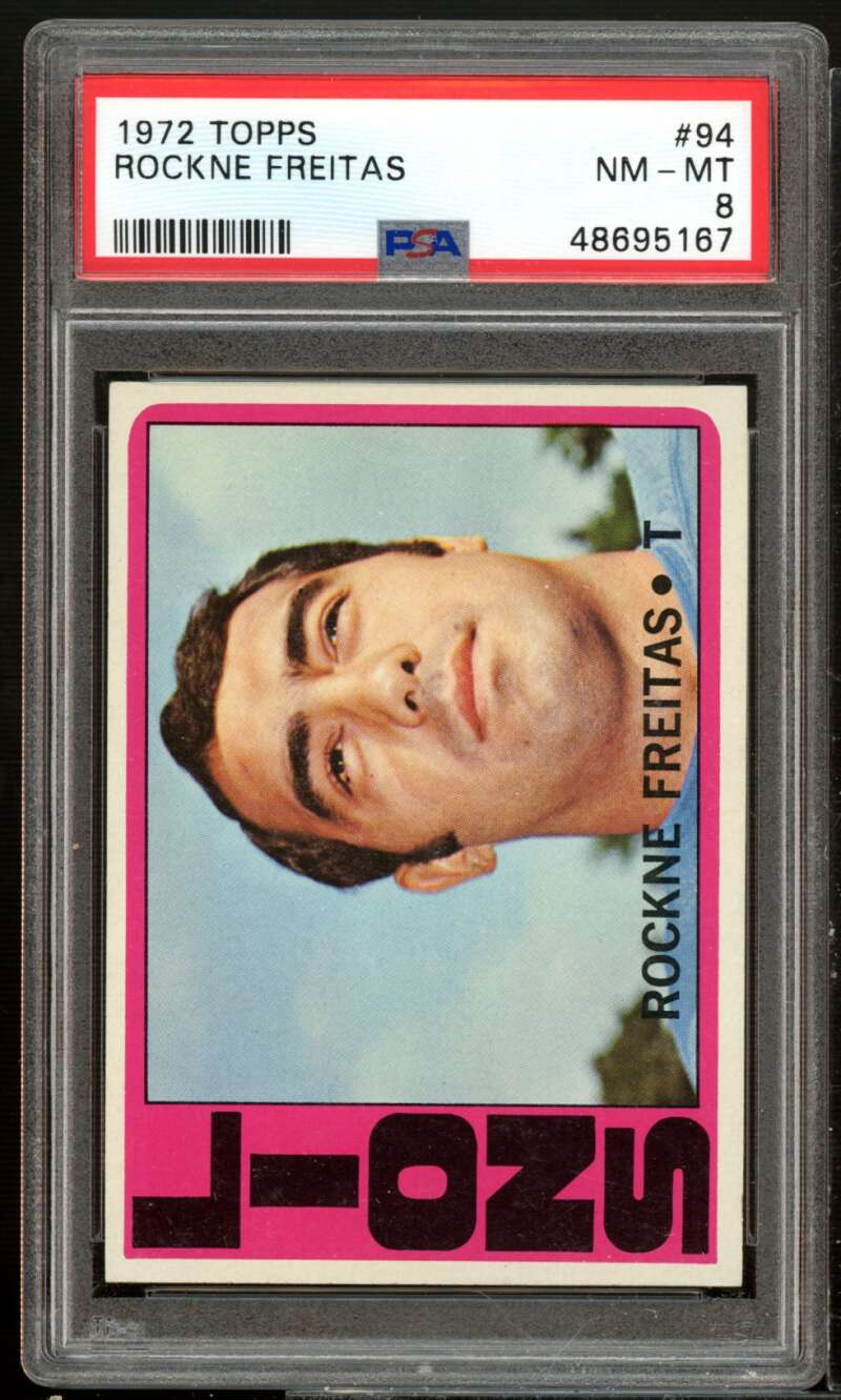 Rockne Freitas Card 1972 Topps #94 PSA 8 Image 1