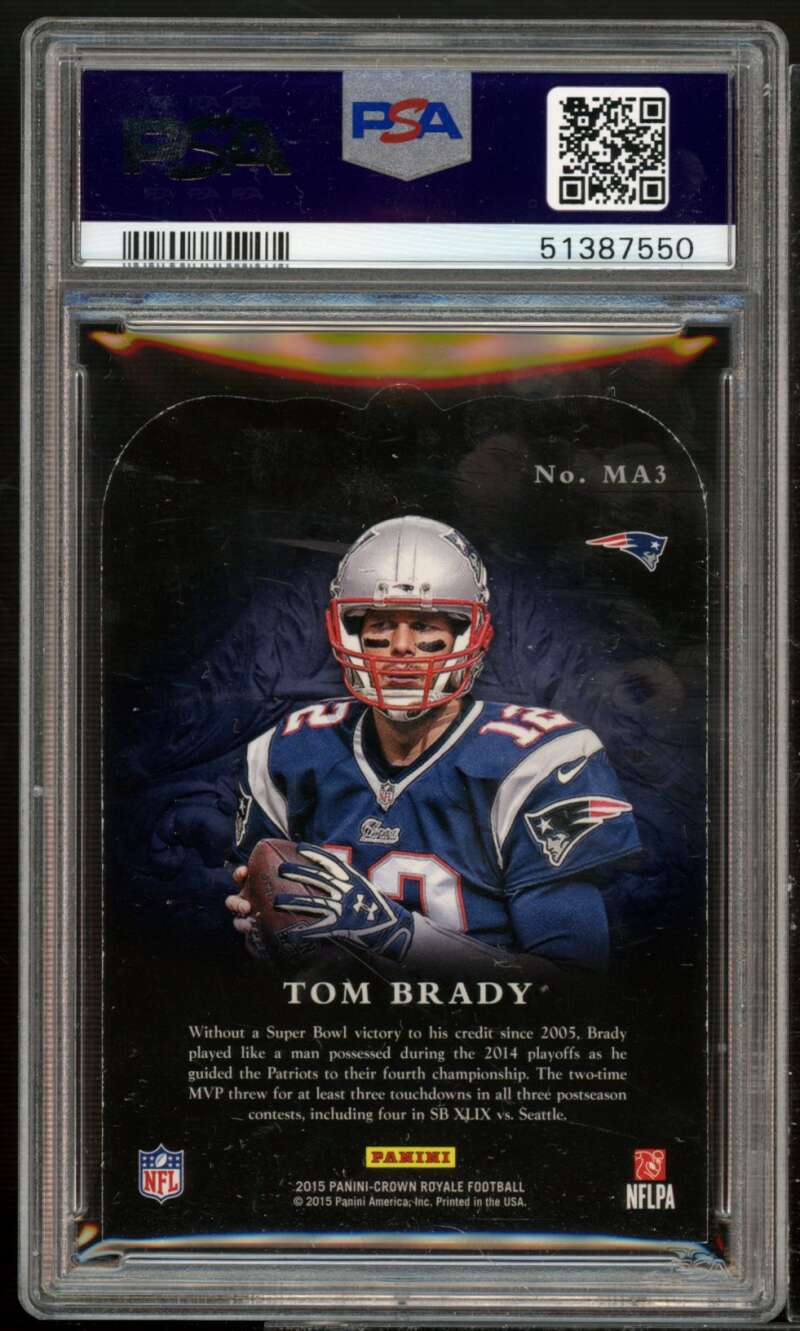 Tom Brady Card 2015 Panini Crown Royale Men At Arms Red #ma3 PSA 8 Image 2