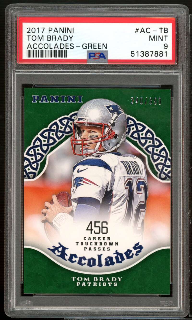 Tom Brady Card 2017 Panini Accolades Green (pop 1) #AC-TB PSA 9 Image 1