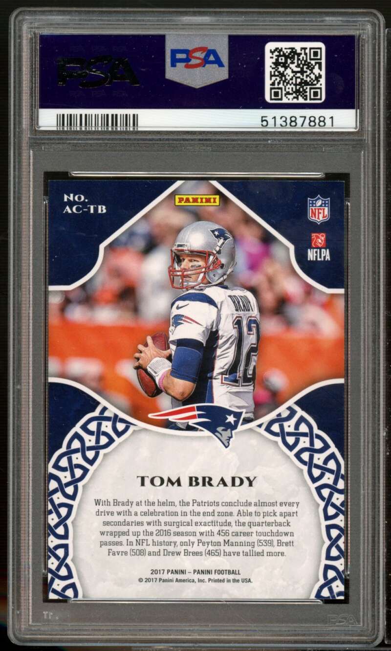 Tom Brady Card 2017 Panini Accolades Green (pop 1) #AC-TB PSA 9 Image 2