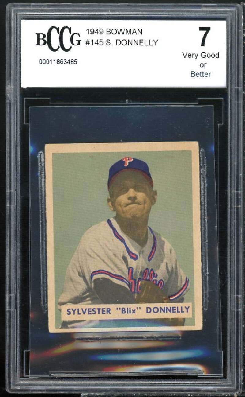 1949 Bowman #145 Sylvester Donnelly Card BCCG 7 Very Good+ Image 1