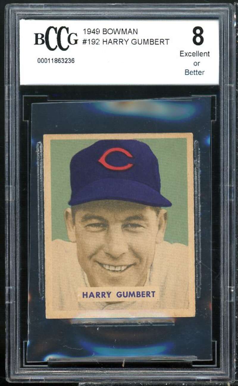 1949 Bowman #192 Harry Gumbert Card BGS BCCG 8 Excellent+ Image 1