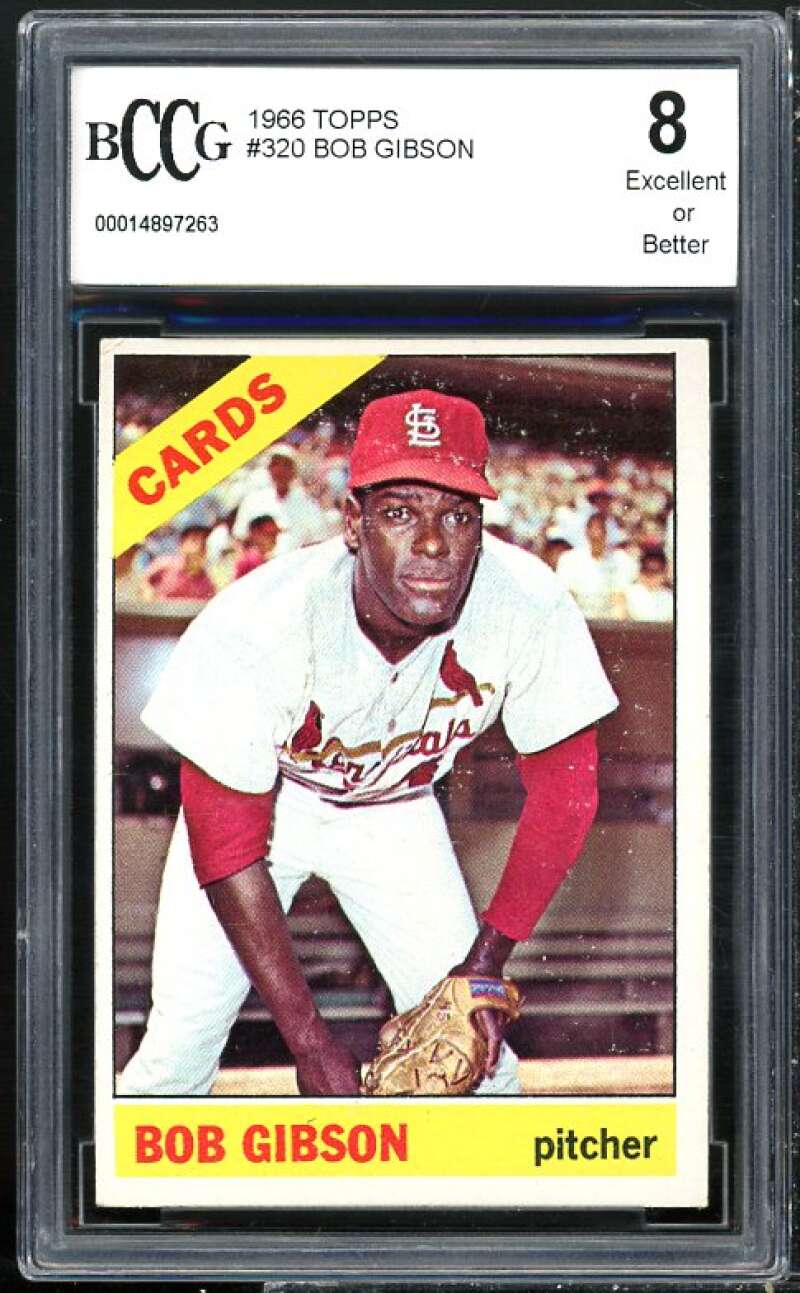 1966 Topps #320 Bob Gibson Card BGS BCCG 8 Excellent+ Image 1