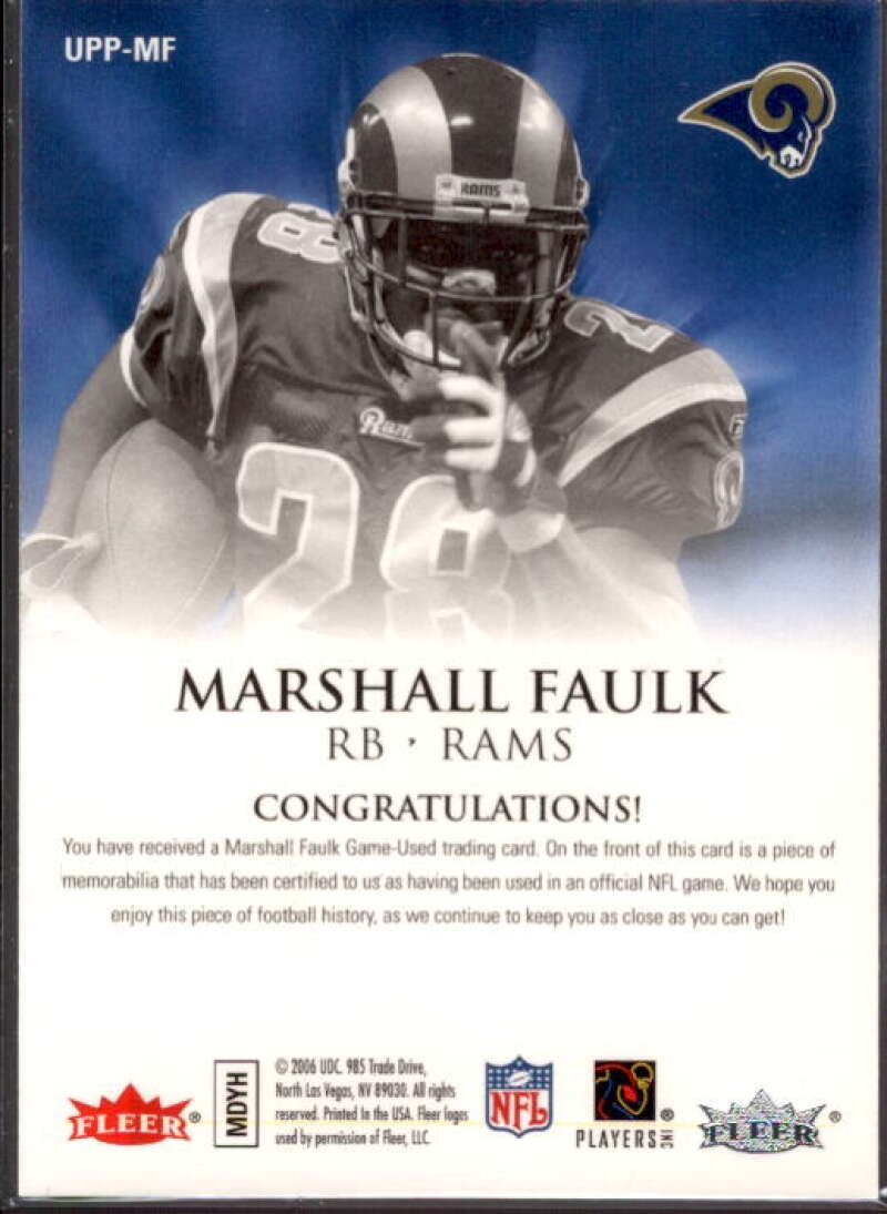 Marshall Faulk Card 2006 Ultra Postseason Performers Jerseys #UPPMF  Image 2