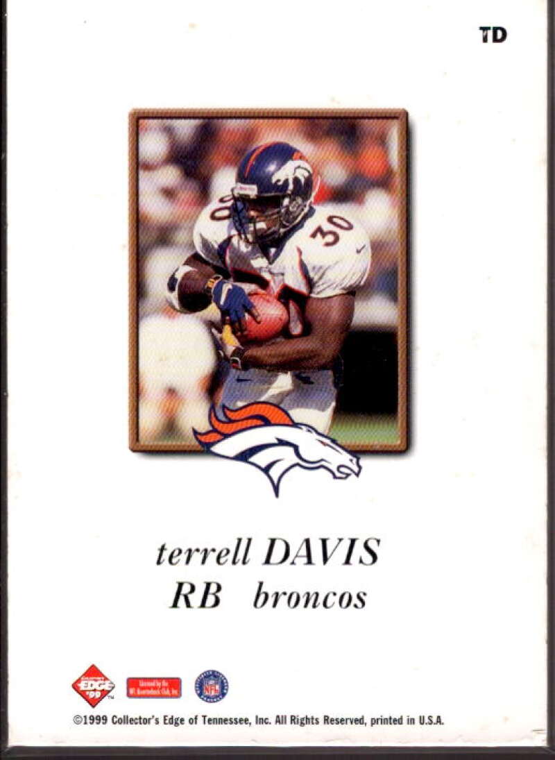 Terrell Davis Card 1999 Collector's Edge Odyssey GameGear Hologold #TD  Image 2