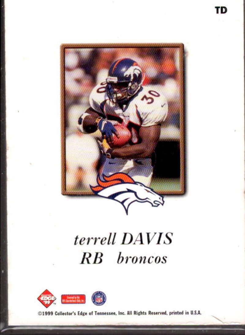 Terrell Davis Card 1999 Collector's Edge Odyssey GameGear Hologold #TD  Image 2