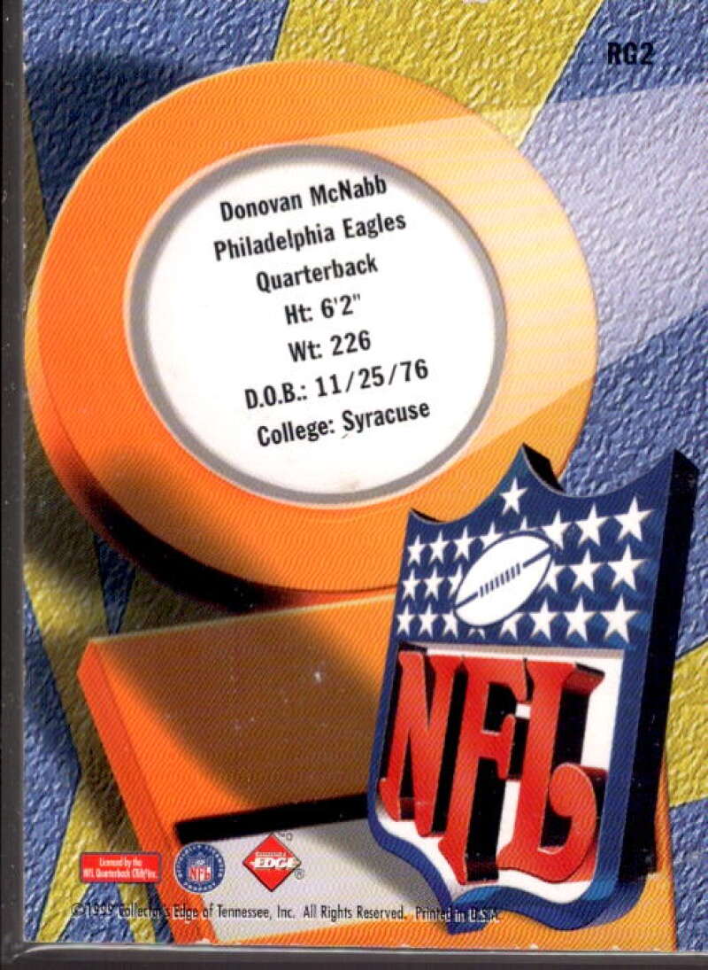 Donovan McNabb 1999 Collector's Edge First Place Rookie Game Gear HoloGold #RG2  Image 2