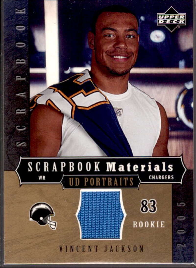 Vincent Jackson Card 2005 UD Portraits Scrapbook Materials #SBVJ  Image 1