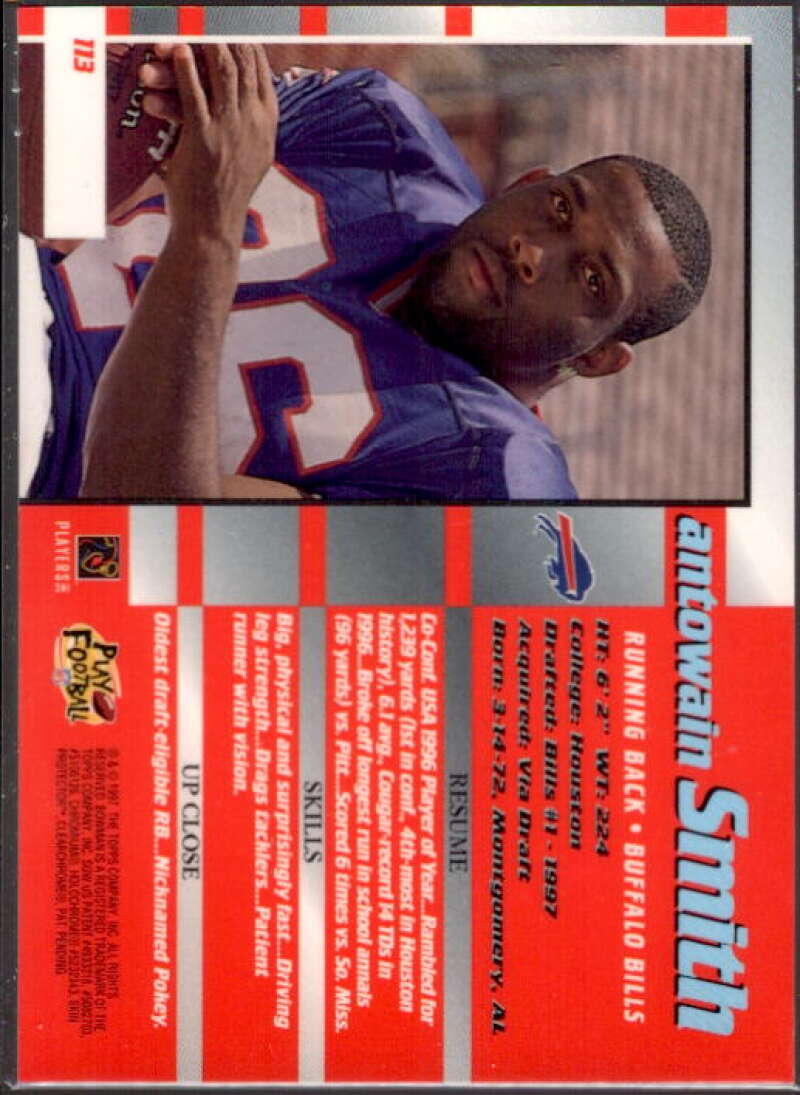 Antowain Smith Card 1997 Bowman's Best Autographs #113  Image 2