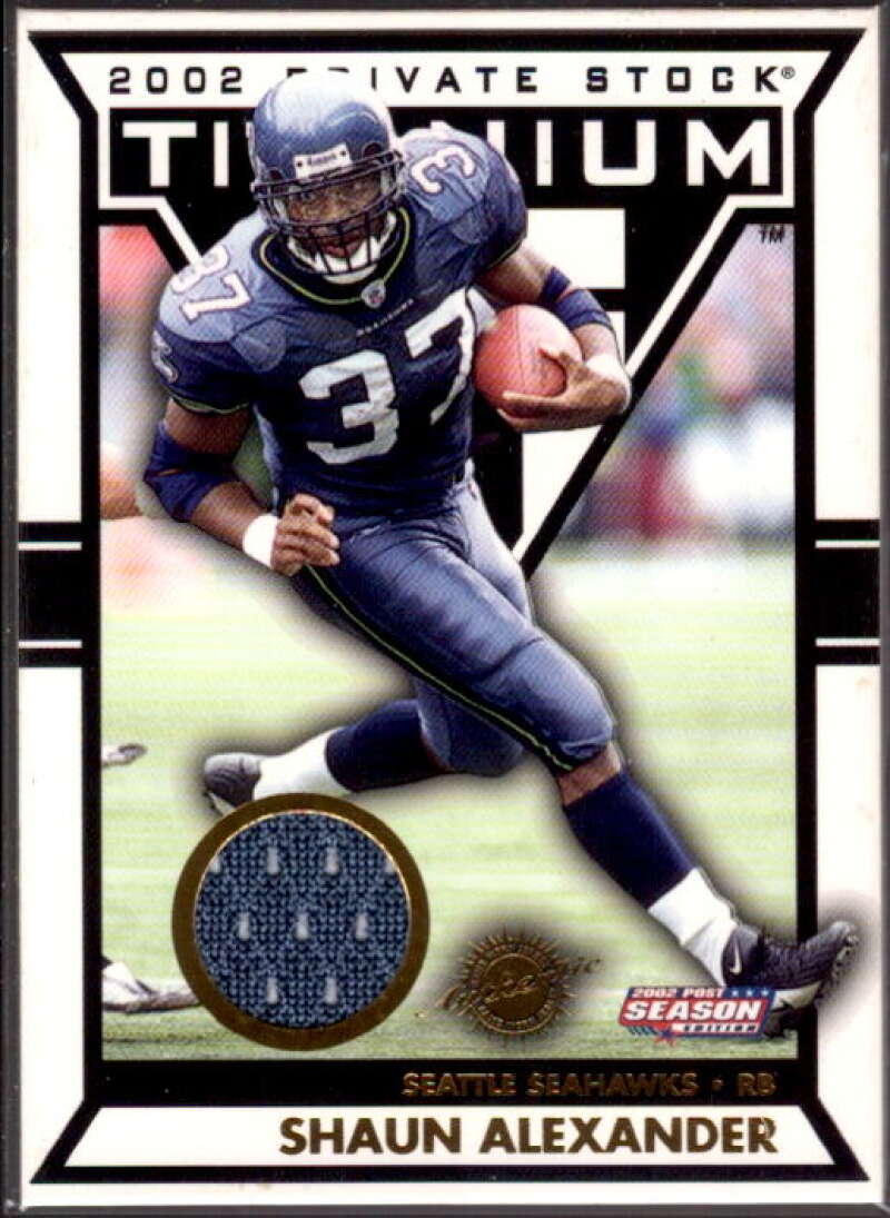 Shaun Alexander JSY Card 2002 Titanium Post Season #123  Image 1