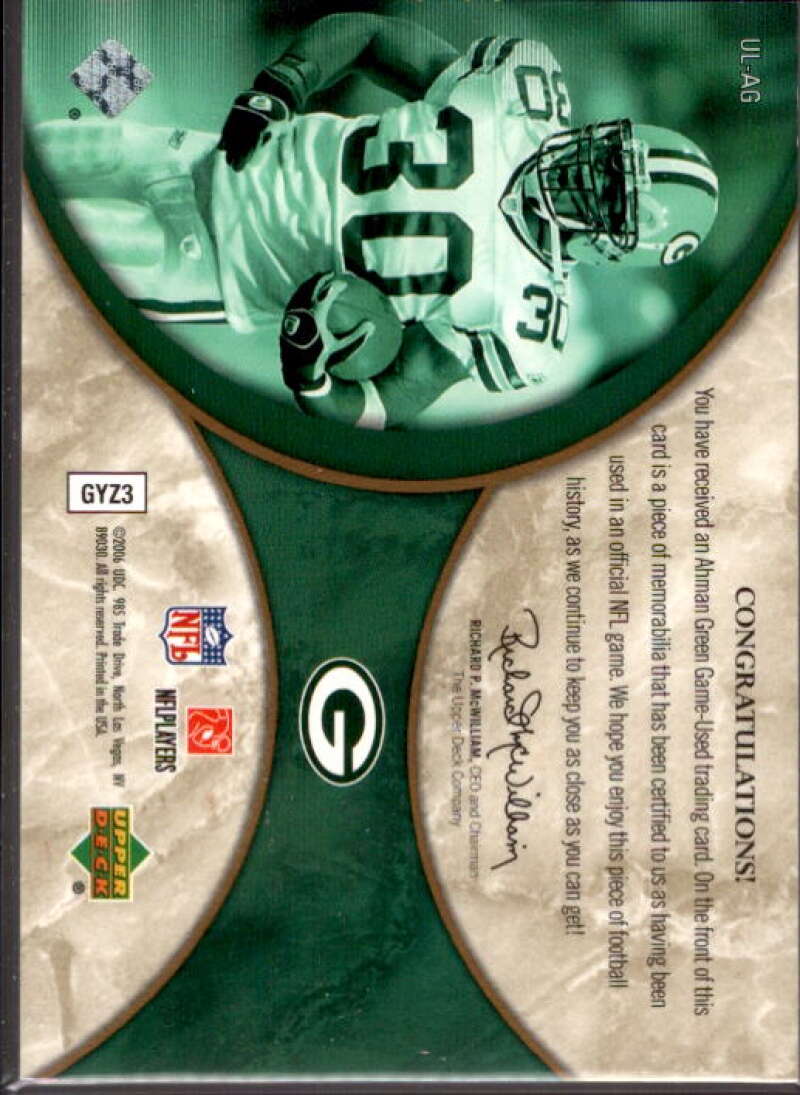 Ahman Green Card 2006 Ultimate Collection Jerseys #ULAG  Image 2