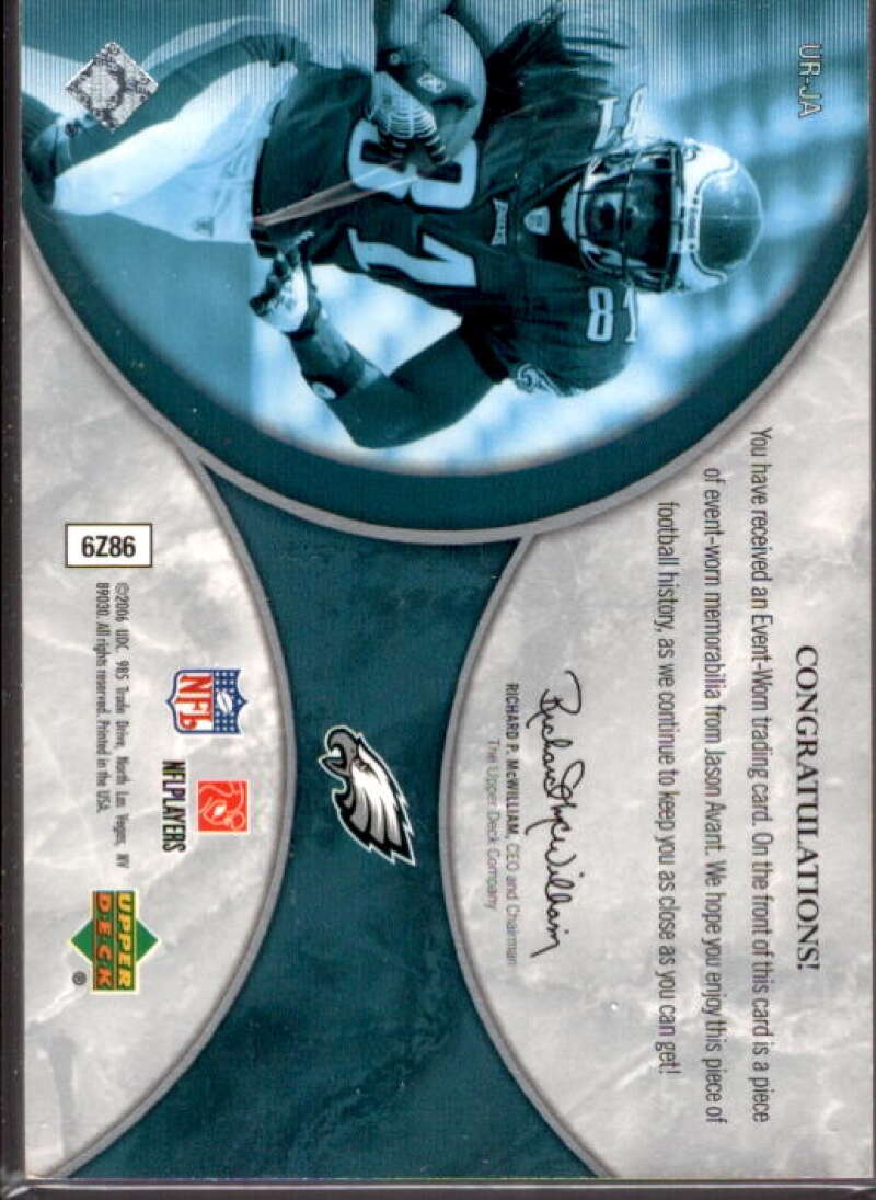 Jason Avant Card 2006 Ultimate Collection Rookie Jerseys Patches Silver #URJA  Image 2