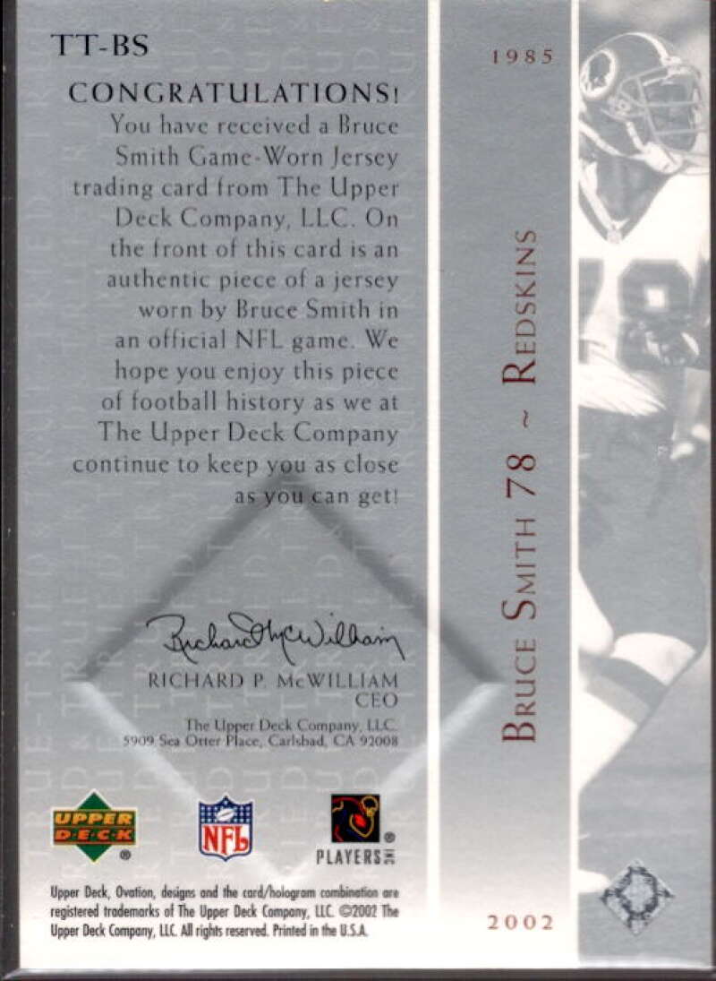 Bruce Smith Card 2002 Upper Deck Ovation Tried and True Jerseys #TTBS  Image 2