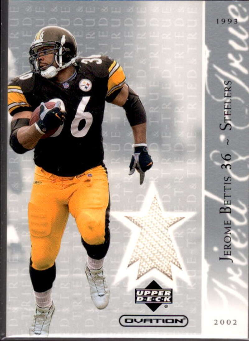 Jerome Bettis Card 2002 Upper Deck Ovation Tried and True Jerseys #TTJB  Image 1