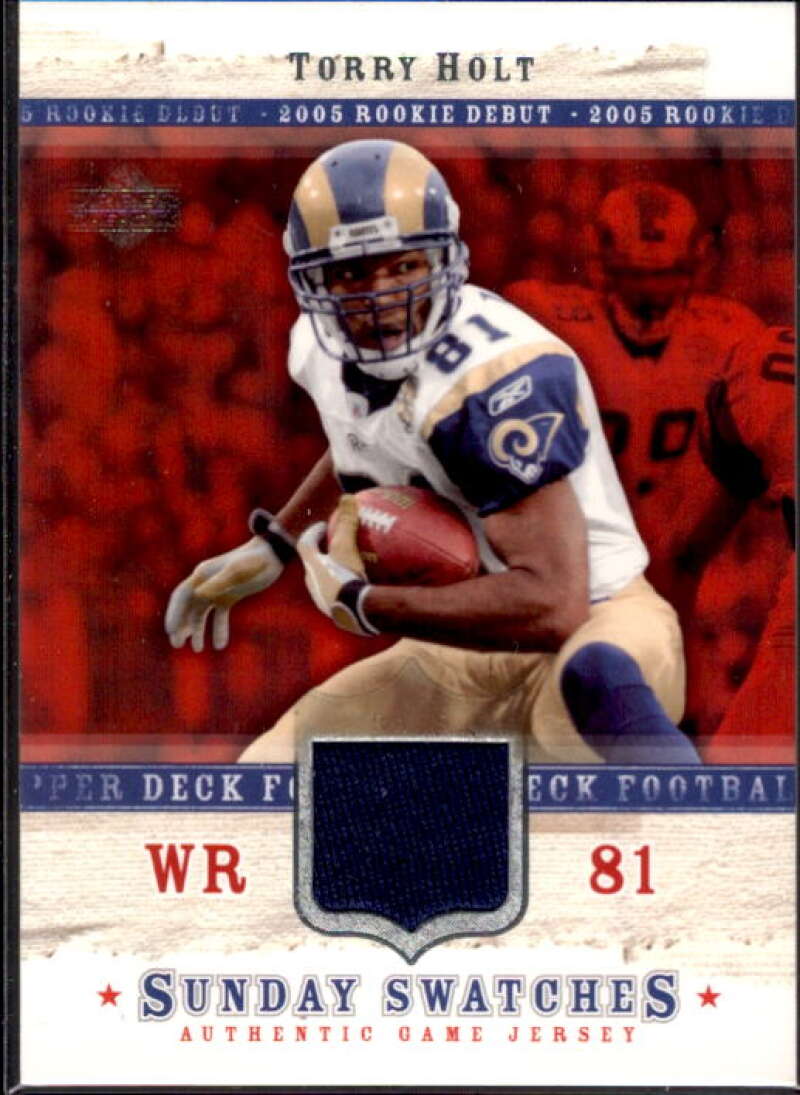 Torry Holt Card 2005 Upper Deck Rookie Debut Sunday Swatches #SUTH  Image 1