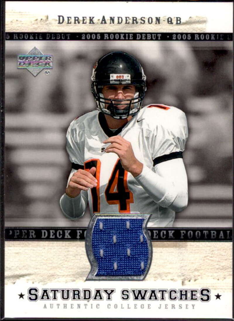 Derek Anderson Card 2005 Upper Deck Rookie Debut Saturday Swatches #SADA  Image 1