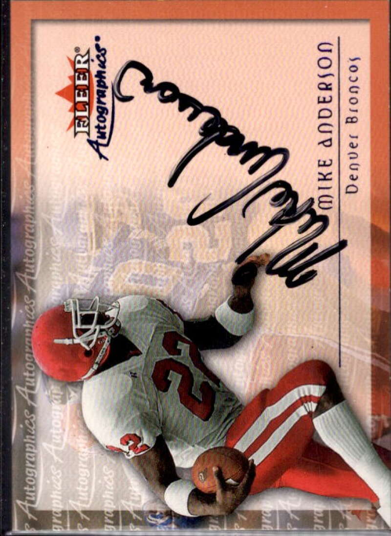 Mike Anderson Card 2000 Fleer Tradition Autographics #8  Image 1