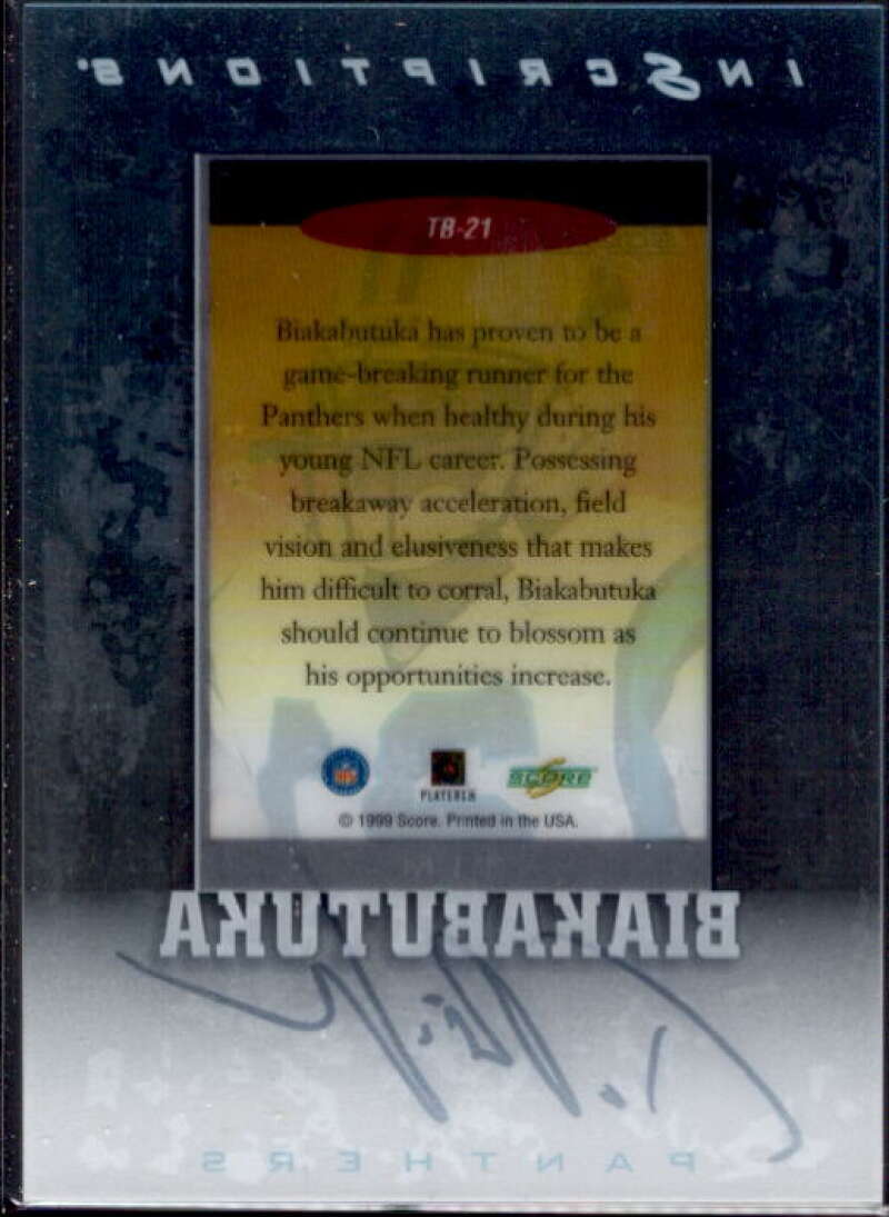 Tim Biakabutuka Card 1999 Score Supplemental Inscriptions #TB21  Image 2