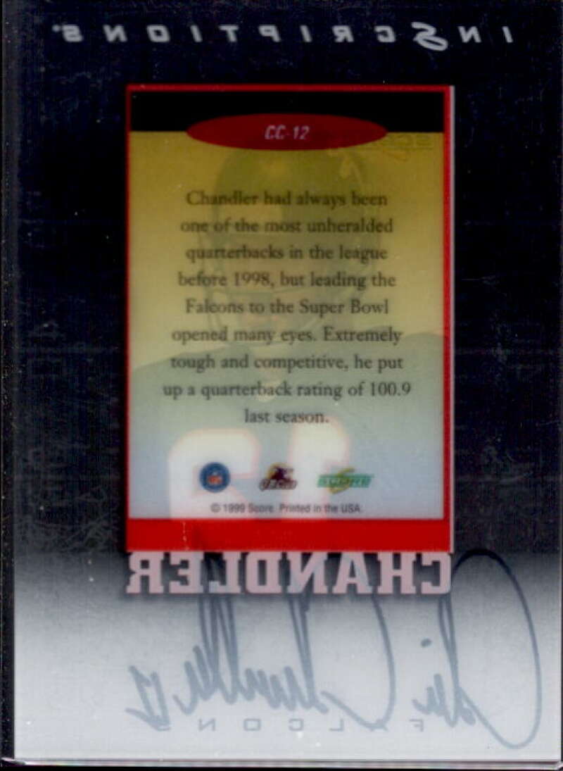 Chris Chandler Card 1999 Score Supplemental Inscriptions #CC12  Image 2