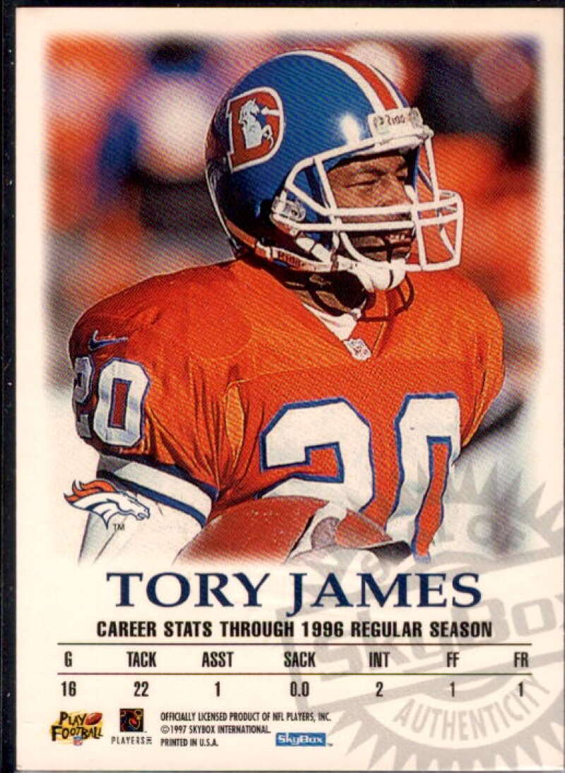 Tory James Card 1997 SkyBox Premium Autographics #31  Image 2