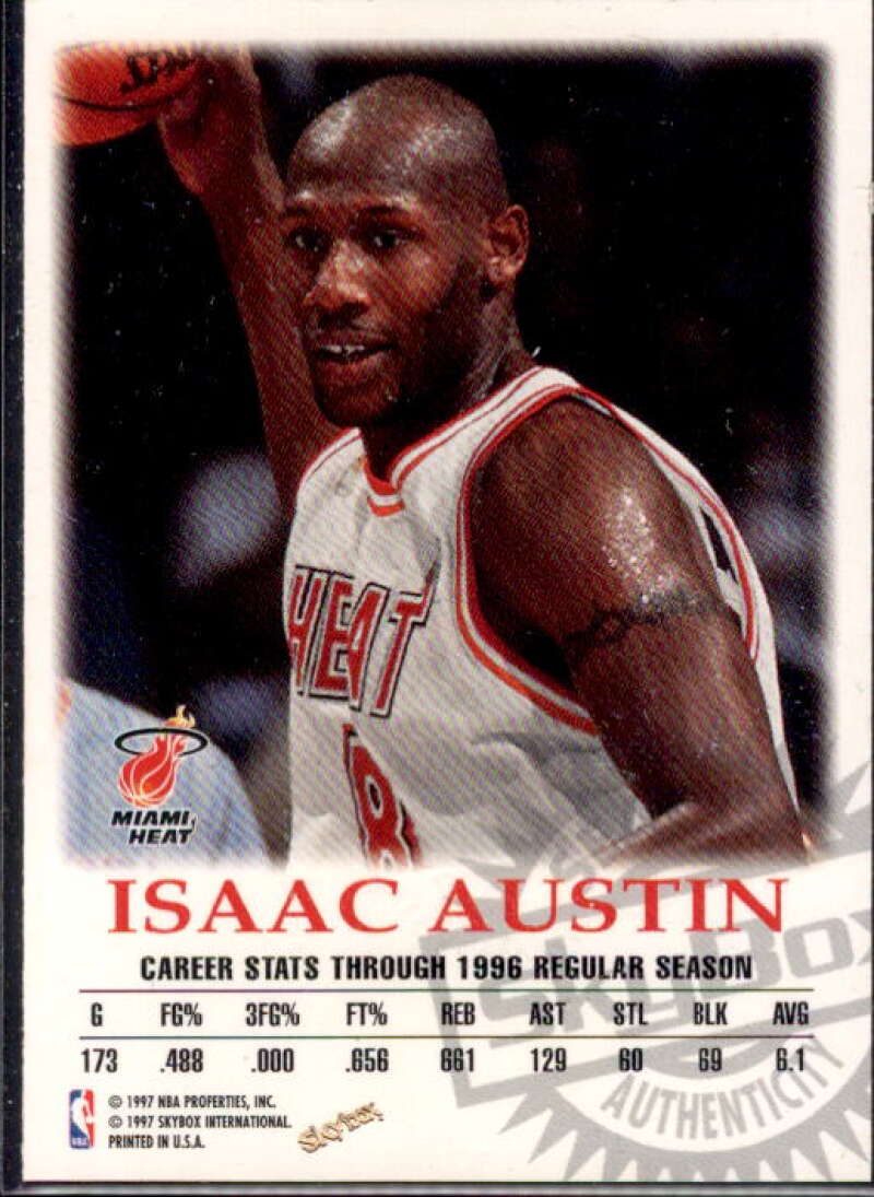 Isaac Austin Card 1997-98 SkyBox Premium Autographics #6  Image 2