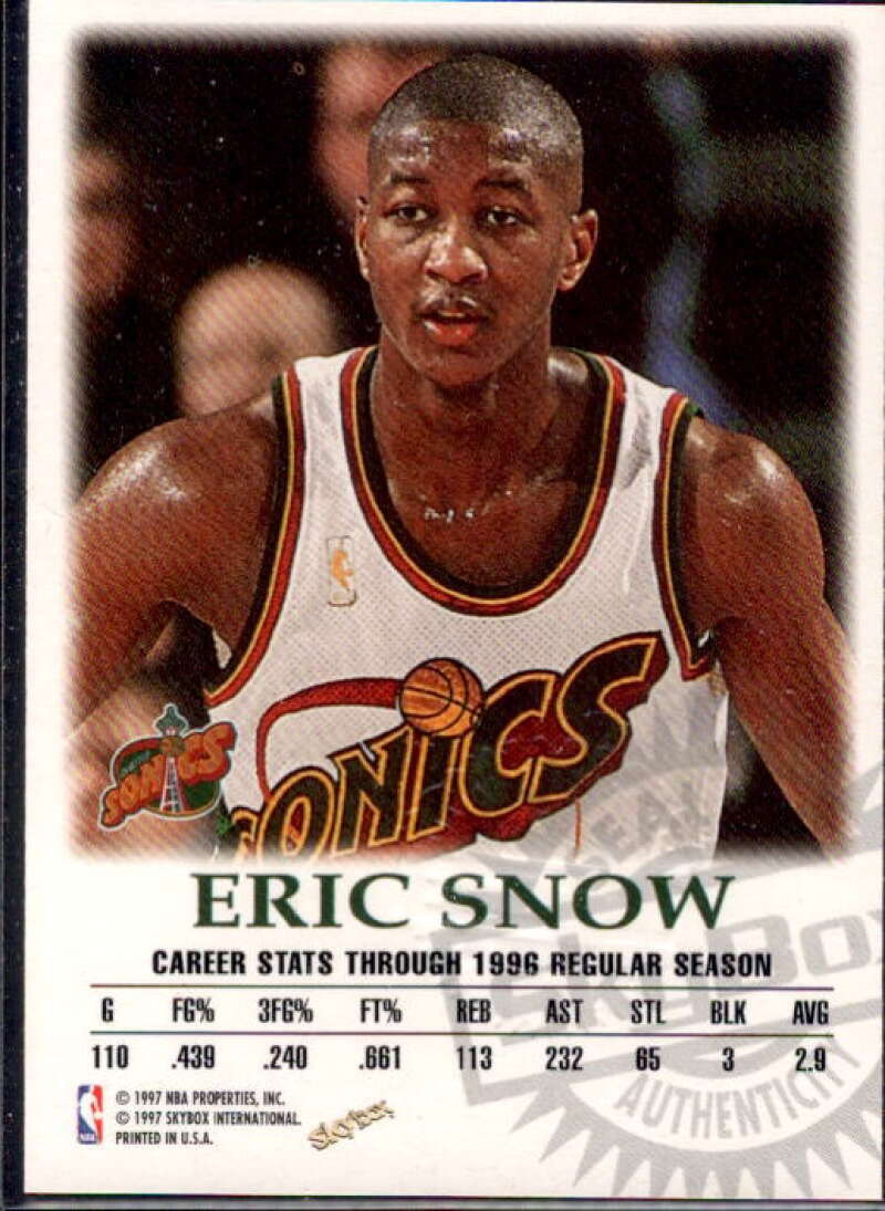 Eric Snow Card 1997-98 SkyBox Premium Autographics #96  Image 2