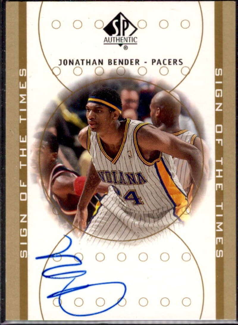 Jonathan Bender Card 2000-01 SP Authentic Sign of the Times #JB  Image 1