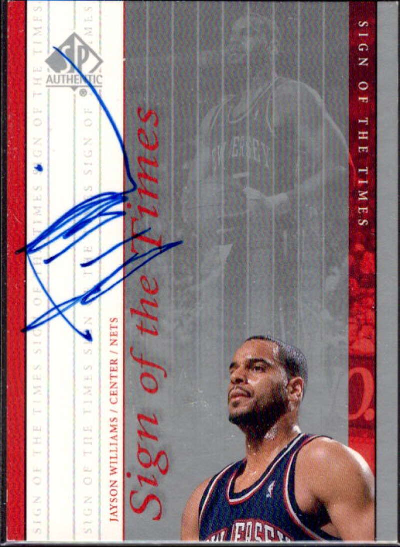 Jayson Williams Card 1999-00 SP Authentic Sign of the Times #JY  Image 1