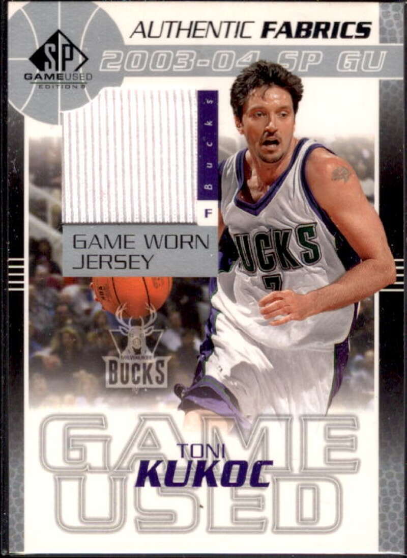 Toni Kukoc Card 2003-04 SP Game Used Authentic Fabrics #TKJ  Image 1