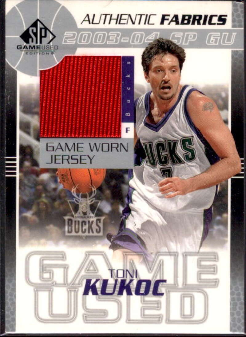 Toni Kukoc Card 2003-04 SP Game Used Authentic Fabrics #TKJ  Image 1