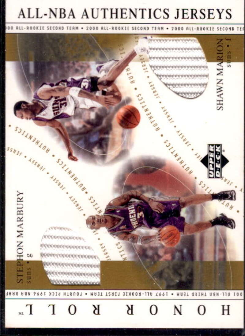 Marbury/Marion 2001-02 Upper Deck Honor Roll All-NBA Authentic Jersey Combo #SM  Image 1