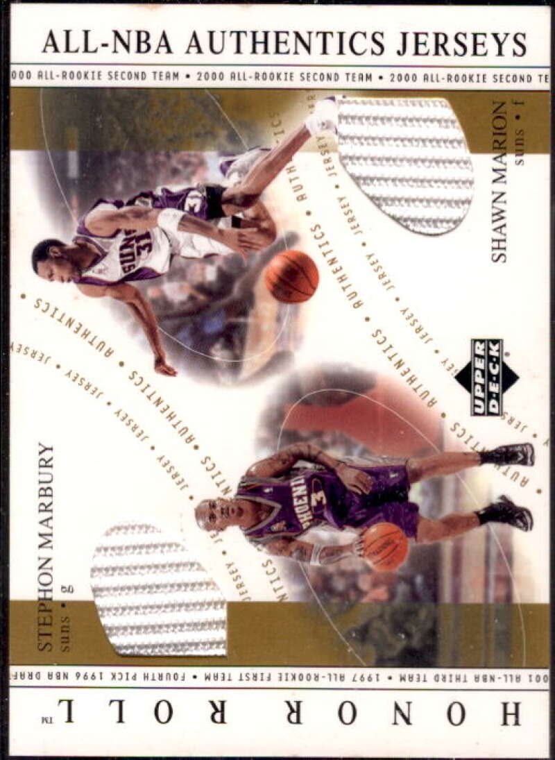 Marbury/Marion 2001-02 Upper Deck Honor Roll All-NBA Authentic Jersey Combo #SM  Image 1