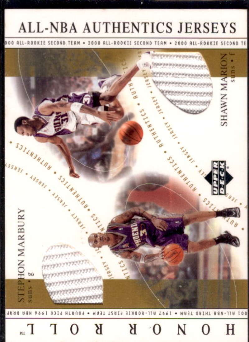 Marbury/Marion 2001-02 Upper Deck Honor Roll All-NBA Authentic Jersey Combo #SM  Image 1