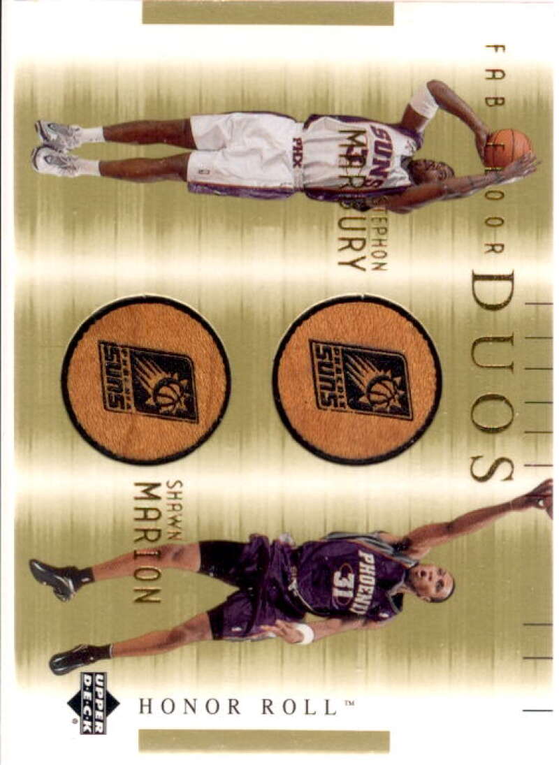 Stephon Marbury/Shawn Marion 2001-02 Upper Deck Honor Roll Fab Floor Duos #8  Image 1