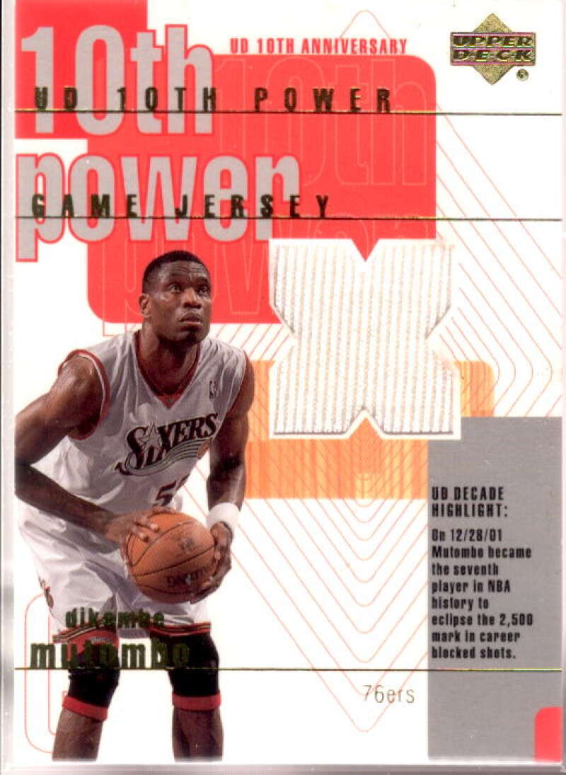 Dikembe Mutombo Card 2001-02 Upper Deck 10th Power Game Jerseys #MTX  Image 1