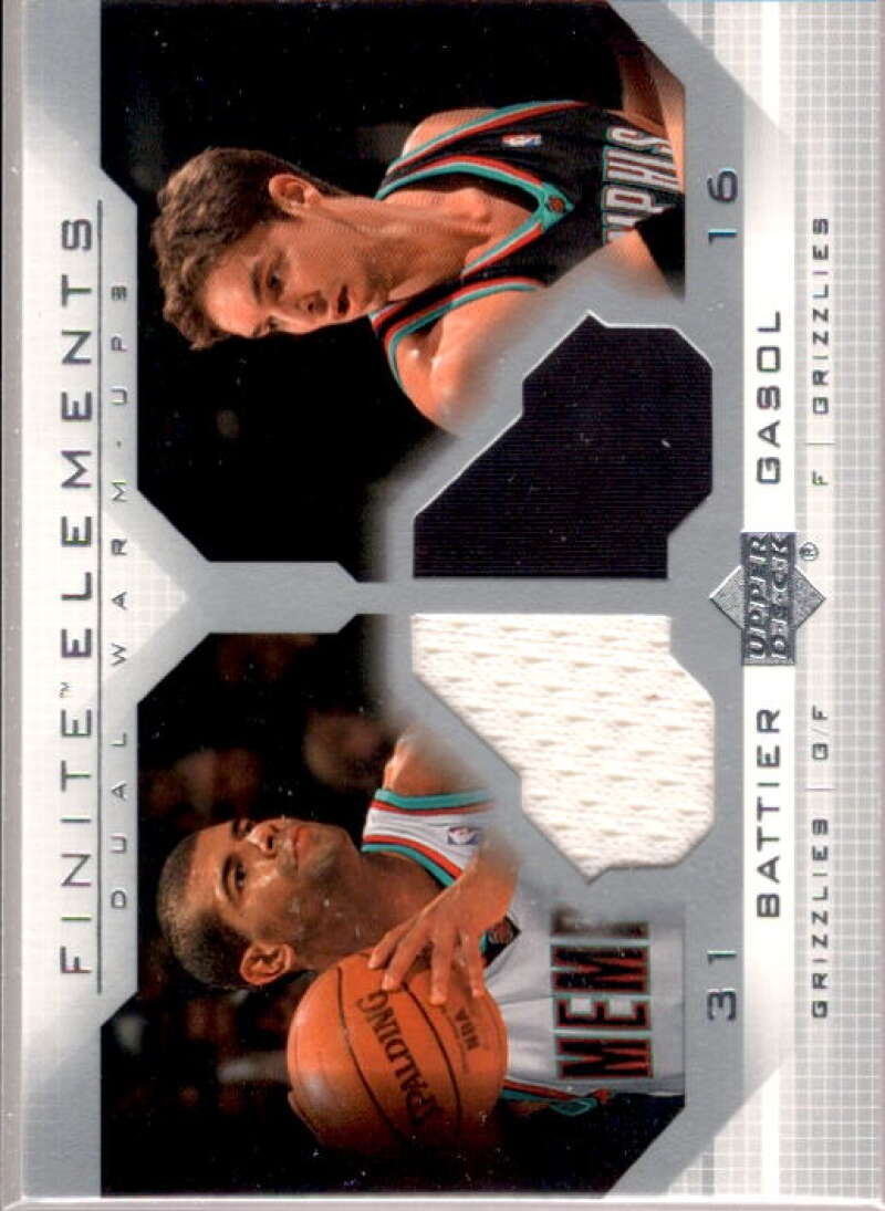 Shane Battier/Pau Gasol Card 2003-04 Upper Deck Finite Elements Warmups #FE28  Image 1