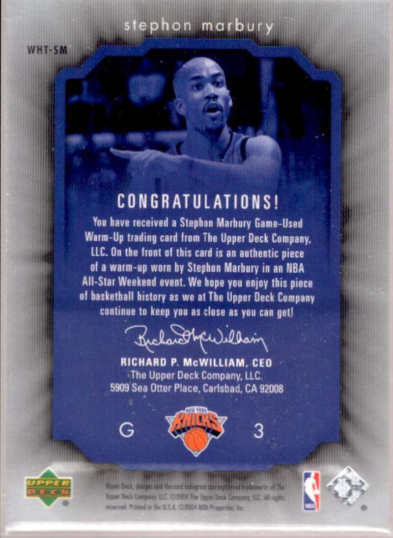 Stephon Marbury 2004-05 Upper Deck All-Star Lineup Weekend Highlight Thread #SM  Image 2