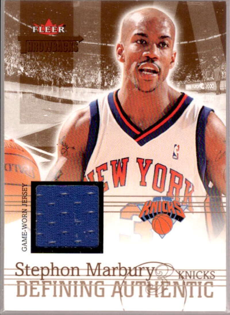 Stephon Marbury Card 2004-05 Fleer Throwbacks Defining Authentic Jerseys #SM  Image 1