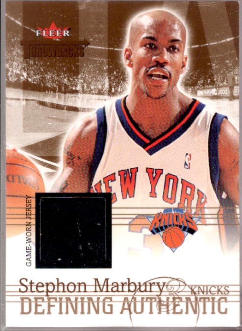 Stephon Marbury Card 2004-05 Fleer Throwbacks Defining Authentic Jerseys #SM  Image 1