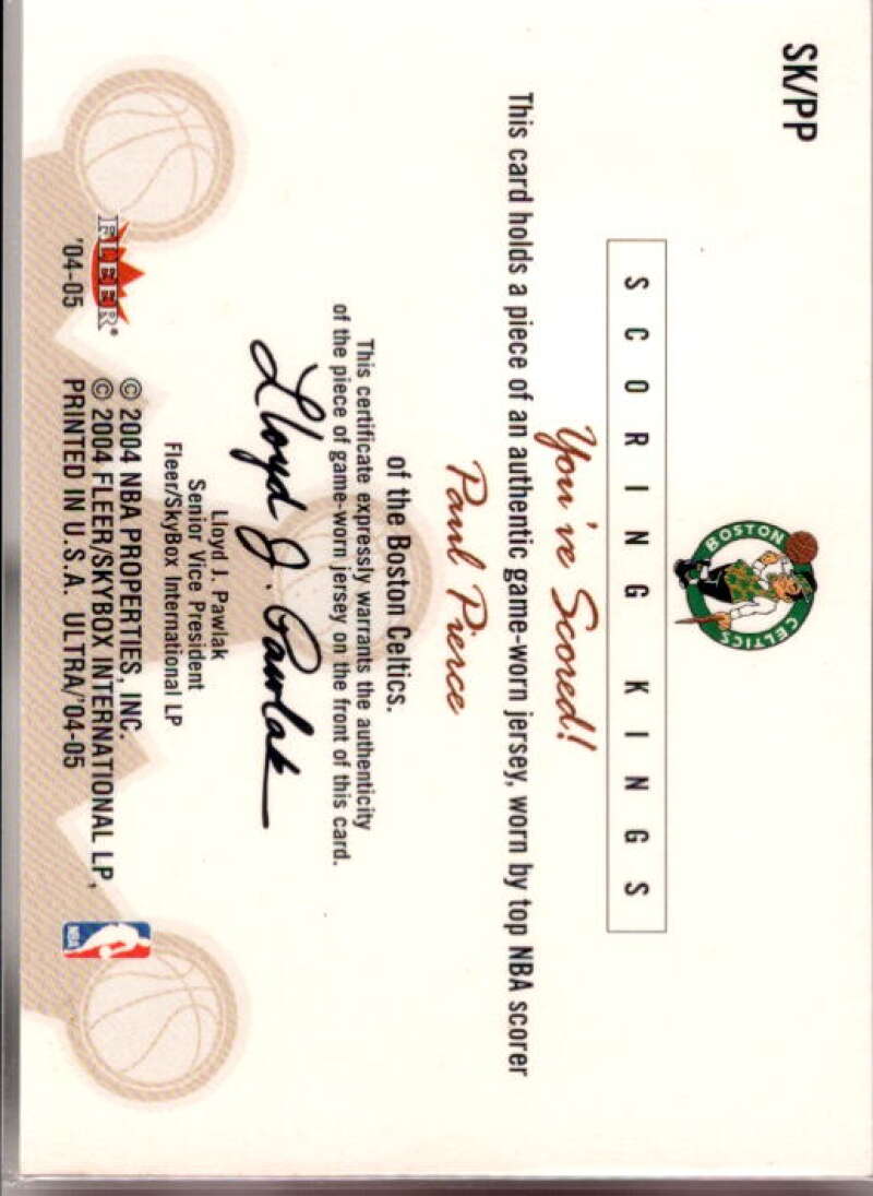 Paul Pierce Card 2004-05 Ultra Scoring Kings Game Used #PP  Image 2