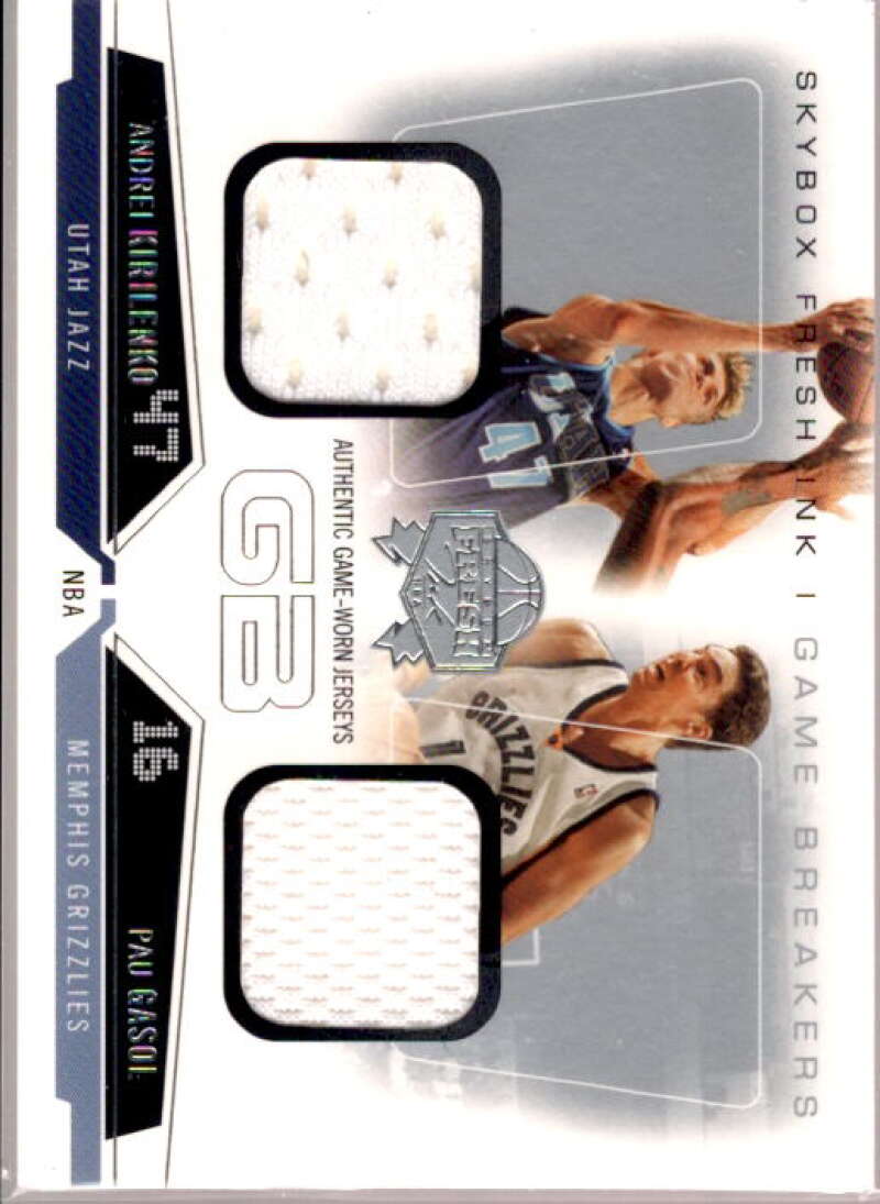 Pau Gasol/Andrei Kirilenko 2004-05 SkyBox Fresh Ink Game Breakers Jerseys #10  Image 1