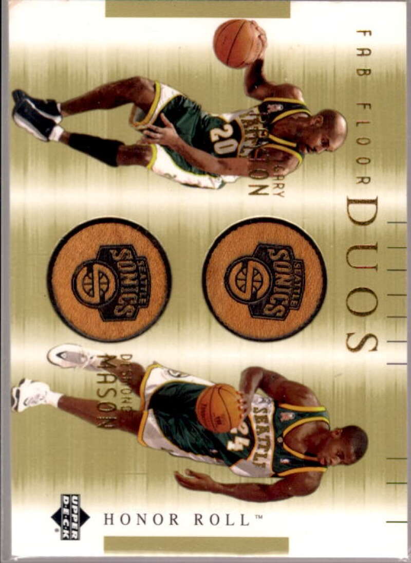 Gary Payton/Desmond Mason Card 2001-02 Upper Deck Honor Roll Fab Floor Duos #17  Image 1